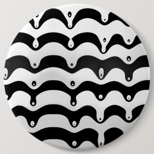 Jazzy Black and White Melting Zebra Stripes 6 Cm Round Badge