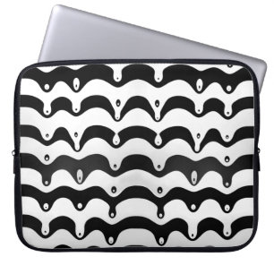 Jazzy Black and White Melting Zebra Stripes Laptop Sleeve