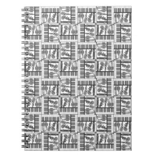Jazzy Black and White Music Notebook