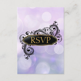 Jazzy Blue Bokeh Rsvp Invitations