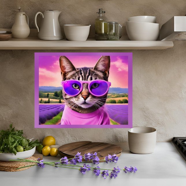 Jazzy  cat - - lavender field poster (Creator Uploaded)