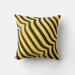 Jazzy Cute Black and Yellow Striped Bumblebee Cushion