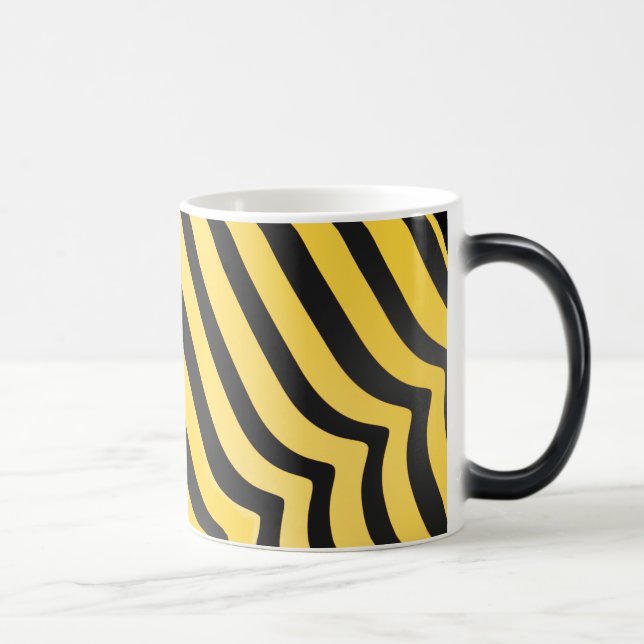 Jazzy Cute Black and Yellow Striped Bumblebee Magic Mug (Right)