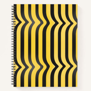 Jazzy Cute Black and Yellow Striped Bumblebee Notebook