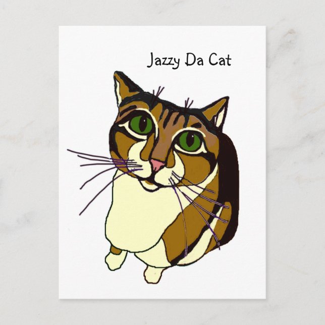 Jazzy Da Cat Postcard (Front)