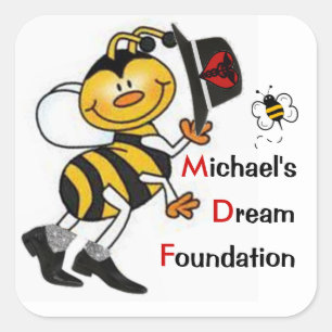 Jazzy Dream Bee Square Sticker