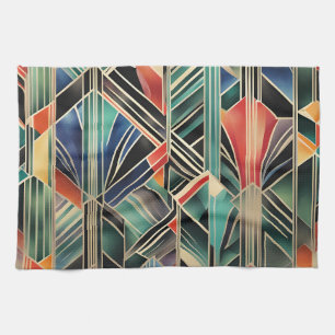 Jazzy Geometric  Elegant Classic Boho Geometrical  Tea Towel