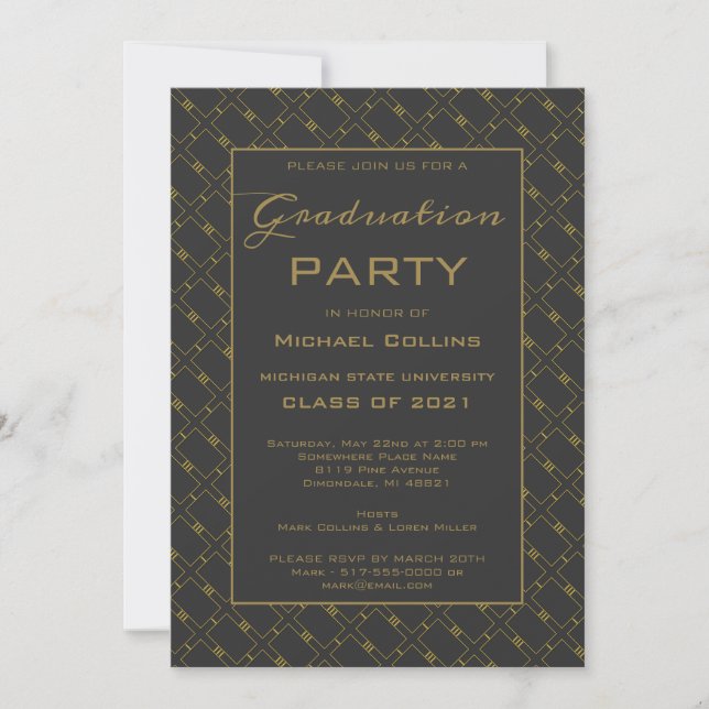 Jazzy Gold Invitation (Front)