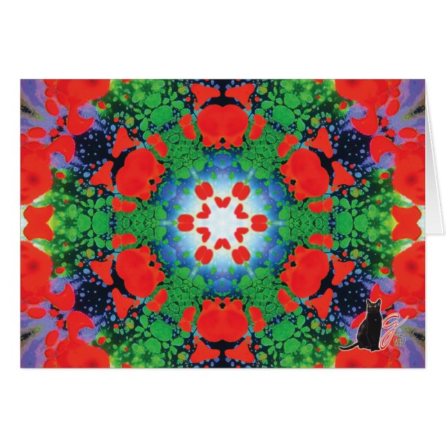 Jazzy Kaleidoscope Greeting Card (Front Horizontal)