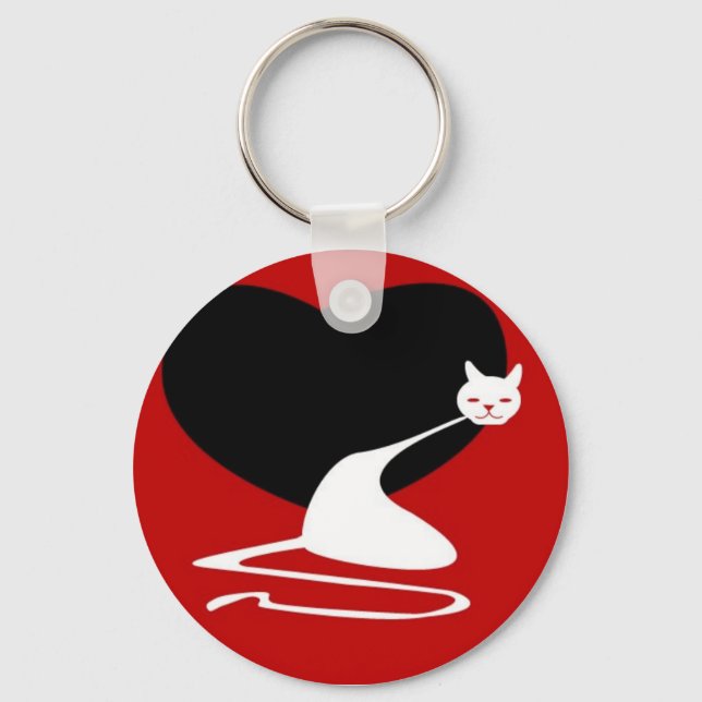 Jazzy Kitty (red) Key Ring (Front)
