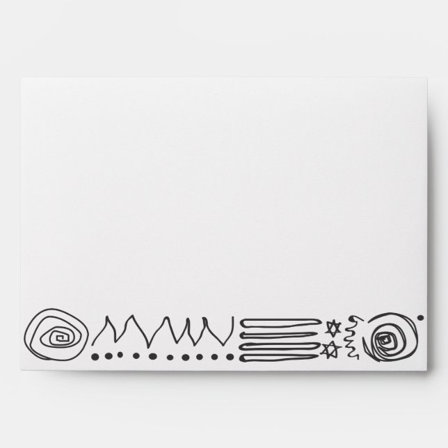 Jazzy Musical Bar Bat Mitzvah Custom Envelope (Front)