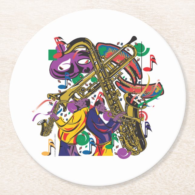 JAZZy Round Paper Coaster (Front)