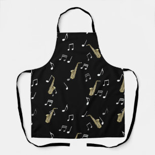 Jazzy Saxophone & Musical Notes  Apron