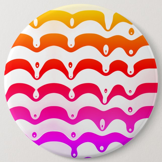 Jazzy Tropical Psychedelic Dripping Stripes 6 Cm Round Badge (Front)