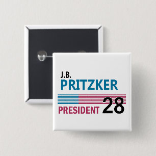 JB Pritzker 2028 15 Cm Square Badge