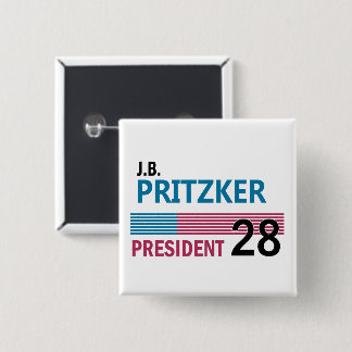 JB Pritzker 2028 15 Cm Square Badge