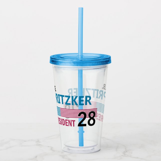 JB Pritzker 2028 Acrylic Tumbler (Front)