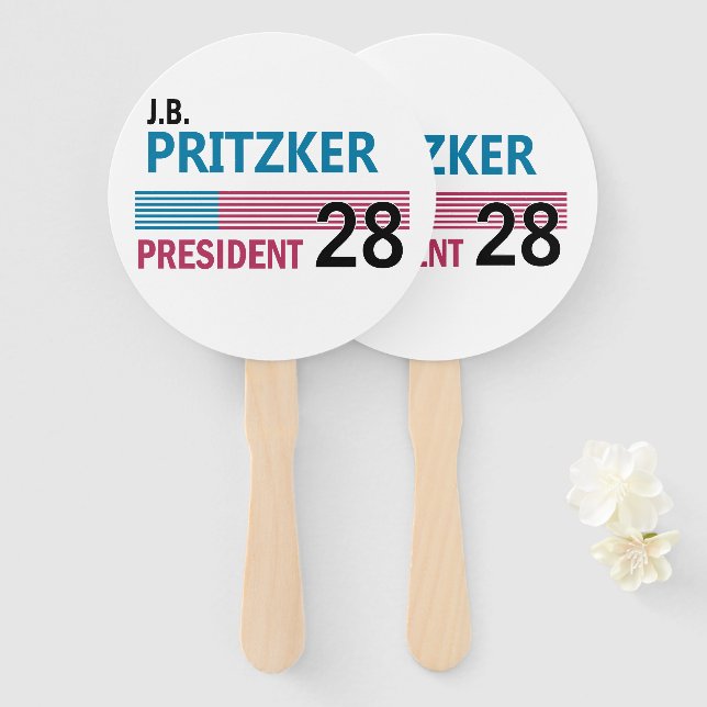 JB Pritzker 2028 Hand Fan (Front and Back)