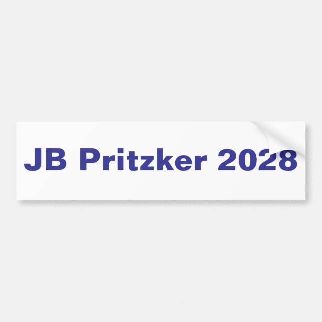 JB Pritzker 2028, run for President Bumper Sticker (Front)