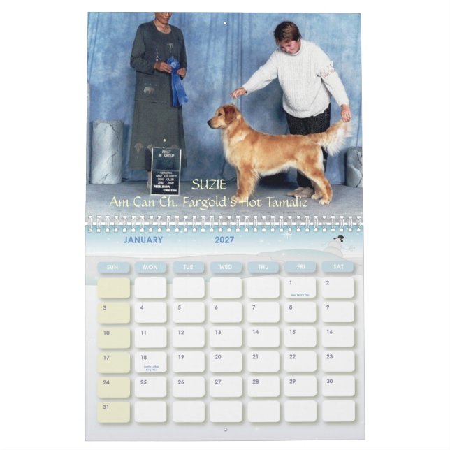 JBG Golden Retrievers 2007 Calendar (Jan 2027)