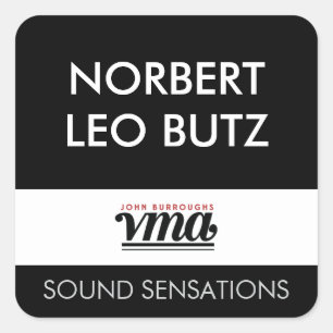 JBHS VMA Black Background with White ALL CAPS Font Square Sticker