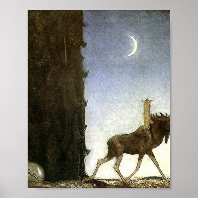 Jbleap the elk John Bauer Poster (Front)