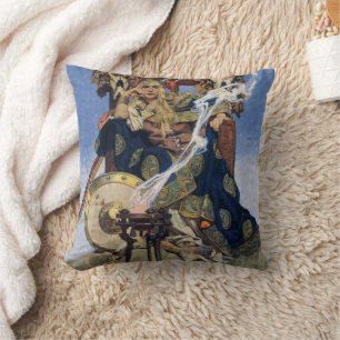 JC Leyendecker Queen Maeve Celtic Warrior Cushion