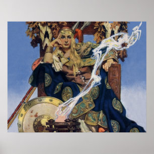 JC Leyendecker Queen Maeve Celtic Warrior Poster