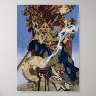 JC Leyendecker Queen Maeve Celtic Warrior Poster