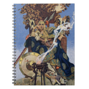JC Leyendecker Queen Maeve Celtic Warrior Spiral Notebook