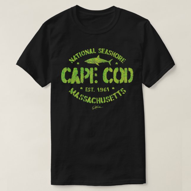 JCombs Cape Cod, Massachusetts, Great White Shark  T-Shirt (Design Front)