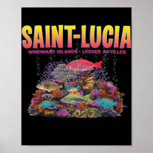 JCombs Saint Lucia Reef Coral Fish Poster