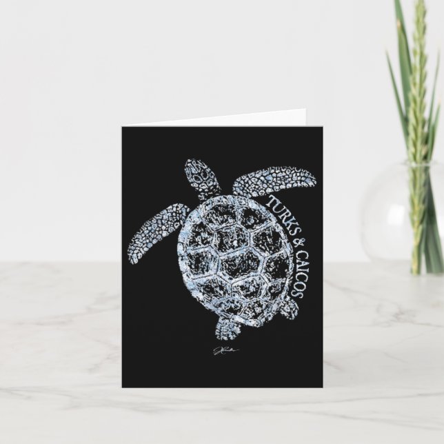 Jcombs_ Turks &amp; Caicos Islands, Sea Turtle, Be Card (Front)