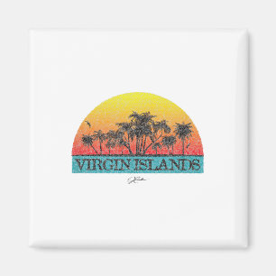 Jcombs_ Virgin Islands Sun With Palm Trees _1  Magnet