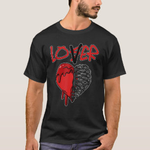 JD 4 Red Thunder Dripping Heart Red Thunder 4s Mat T-Shirt