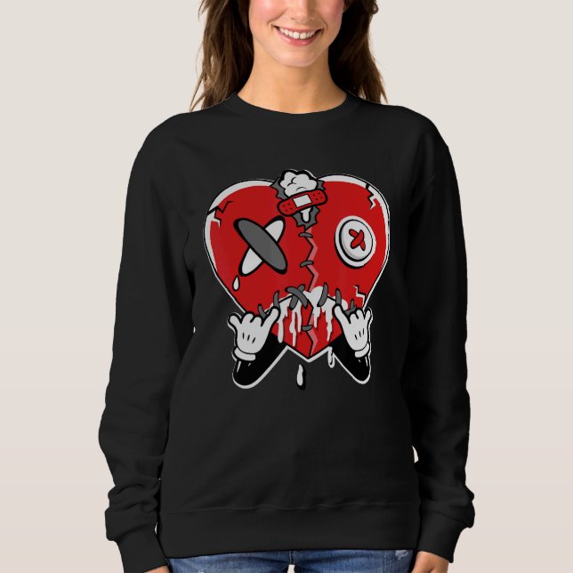 JD 4 Red Thunder Heart Crying  Red Thunder 4s Matc Sweatshirt (Front)