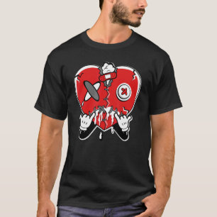 JD 4 Red Thunder Heart Crying Red Thunder 4s Matc T-Shirt
