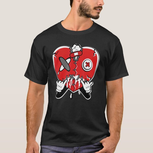 JD 4 Red Thunder Heart Crying  Red Thunder 4s Matc T-Shirt (Front)