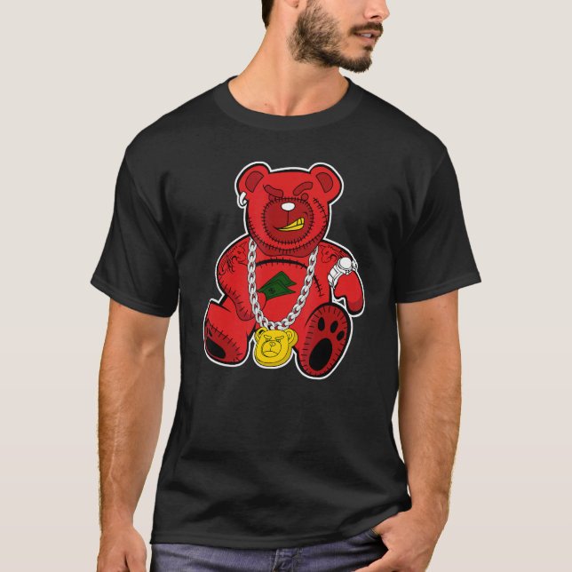JD 4 Red Thunder Rich Bear Red Thunder 4s Matching T-Shirt (Front)