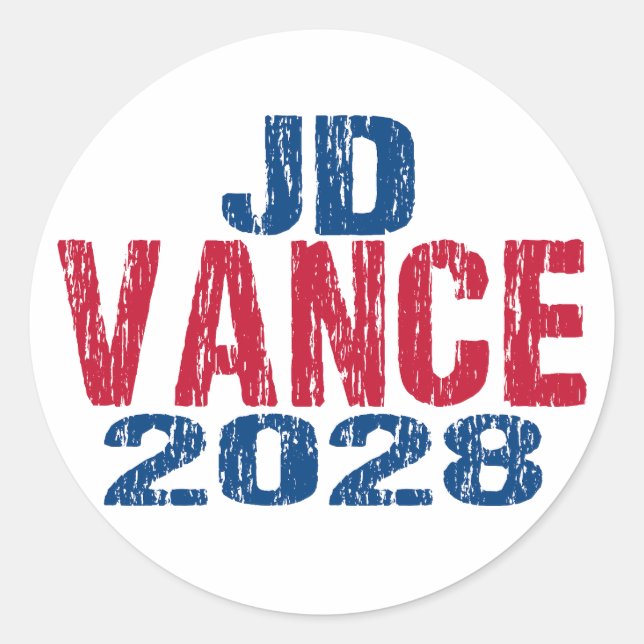 JD Vance 2028 (dis) Classic Round Sticker (Front)
