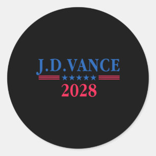 Jd Vance 2028 President Election Campaign Trump Le Classic Round Sticker
