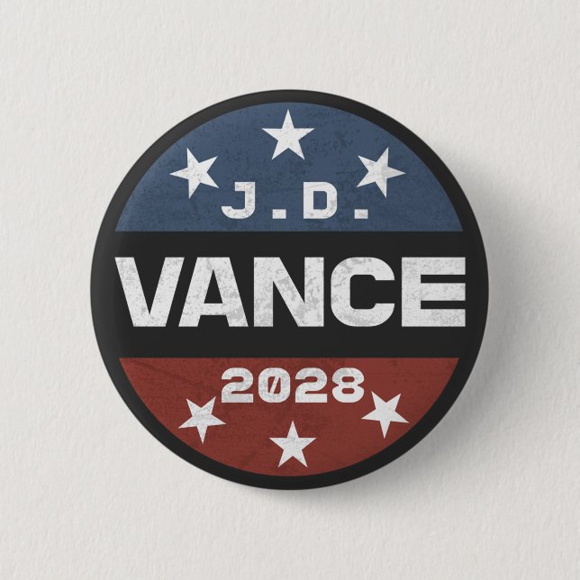 JD Vance 2028 Vance 2028 Retro Election J.D. Vance 6 Cm Round Badge (Front)