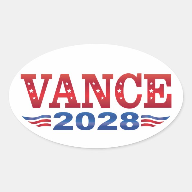 JD Vance President 2028 (bs) Oval Sticker (Front)