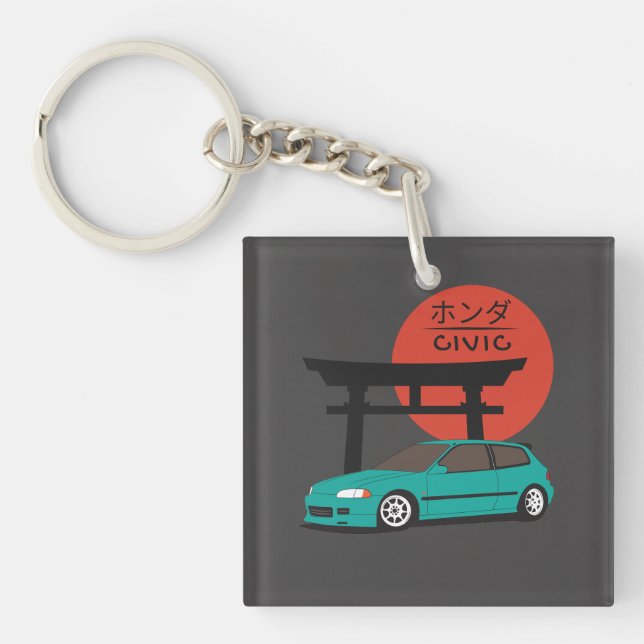 JDM Hatch Legend Torii Sunset Street Culture Key Ring (Front)