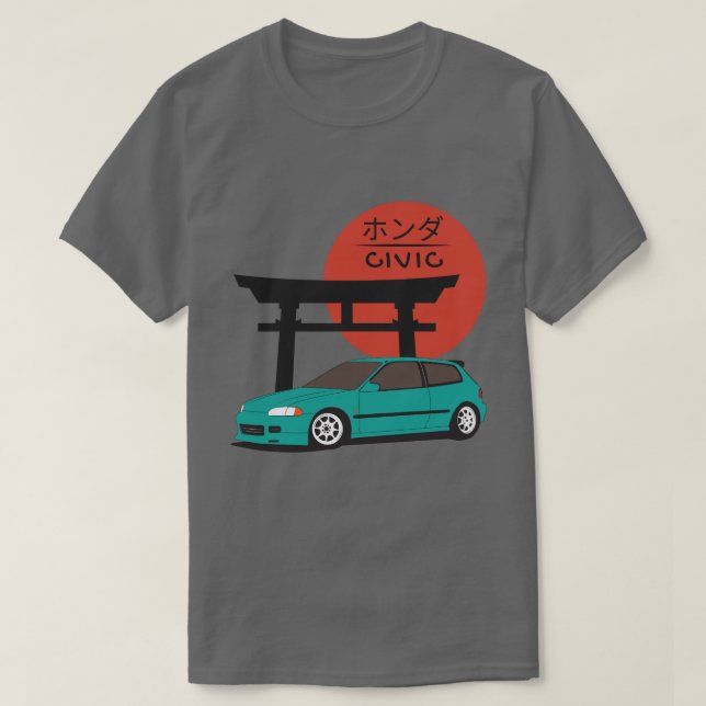JDM Hatch Legend Torii Sunset Street Culture T-Shirt (Design Front)