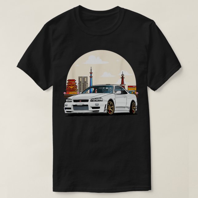 JDM Skyline R34  Tuning Japan Tokio Drift TShirt (Design Front)