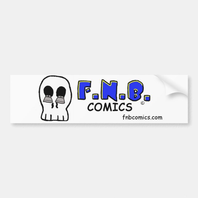 JD's skull with FNBcomics Logo Bumper Sticker (Front)