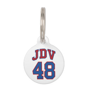 JDV 48 Retro Varsity Style Vintage Sports Monogram Pet Tag