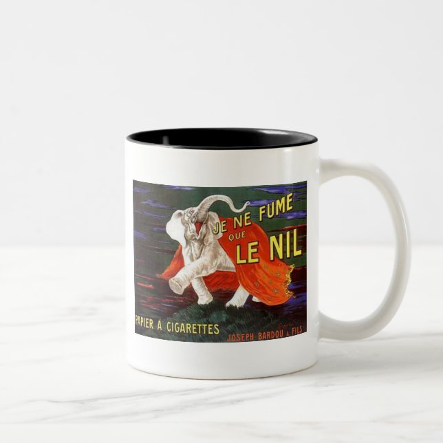 Je Ne Fume Que Le Nil Elephant Ad Two-Tone Coffee Mug (Right)