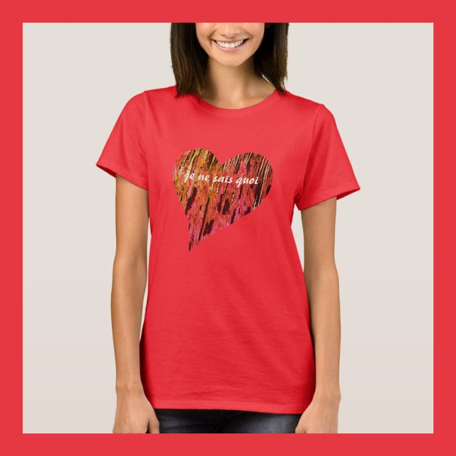 Je Ne Sais Quoi Red Heart Chic T-Shirt (Creator Uploaded)